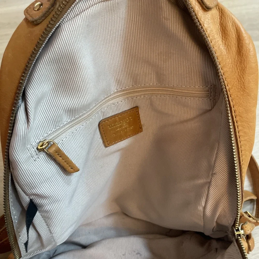 Vintage Margot New York Kimmie Genuine Leather Women's Backpack‎ Camel Tan